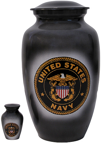 304-A - Brass Urn<br>Velvet Box plus<br>1 Keepsake<br>US Navy