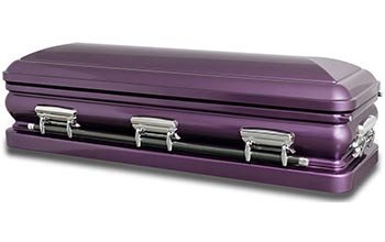 Best Price Caskets: 8821-FC - Full Couch Solid Poplar wood, Dark Purple Velvet  Lining
